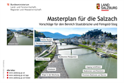 Expertinnen und Experten haben erste Vorschläge analysiert. Hier für den Bereich Staatsbrücke und Feingold-Steg in der Stadt Salzburg.